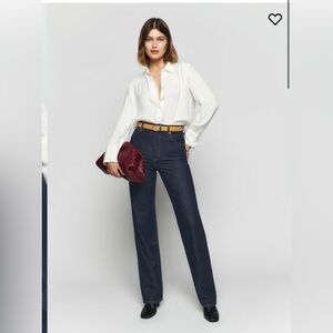Reformation cowboy high rise denim straight leg size 24